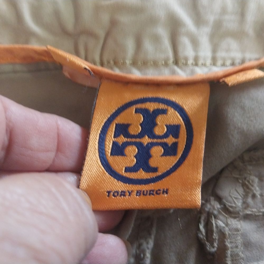 TORY BURCH Size 28 Women's Straight Leg Tan Cargo Jeans - Picture 16 of 16